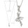 DV-Kette mit Anhänger „Ballerina Sprung“, Edelstahl mit Strass